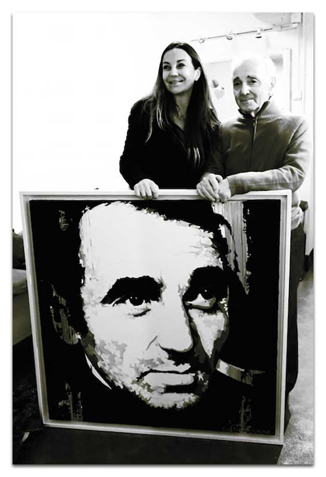 Charles aznavour Valerie Durand peinture